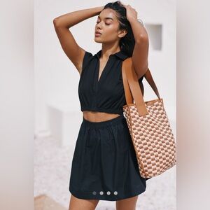 Anthropologie Black Collared Cut-out dress